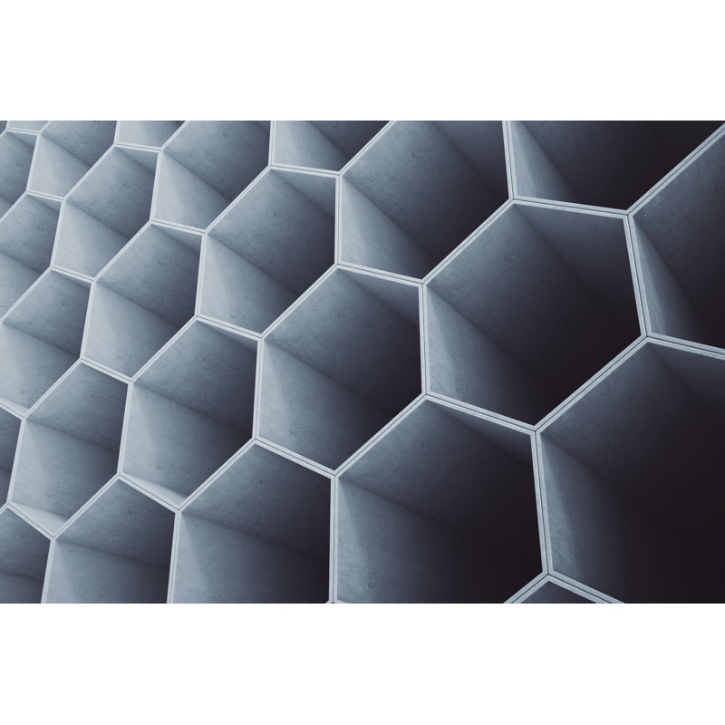 Concrete Honeycomb - Wrapped Canvas Print, 20cm H x 30cm W x 3.8cm D