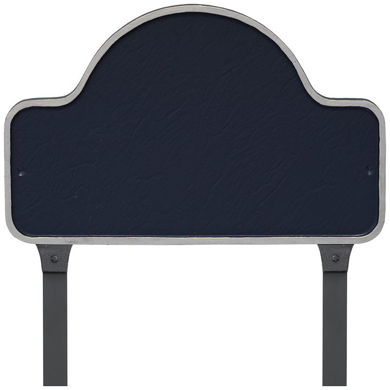 Plaque d'adresse avec arches et piquets Estate One Line Lexington Estate, Marine / Argent