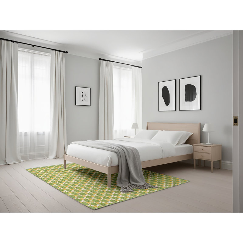 Geometric Indoor Rug, Rectangle 5' x 7'