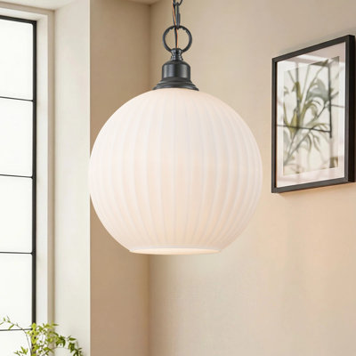 Rutland 1 - Light Milk Glass Shade Kitchen Island Pendant Light