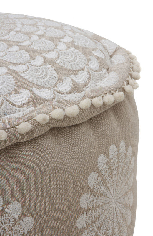 Cantero 55cm Wide Round Geometric Pouffe Ottoman