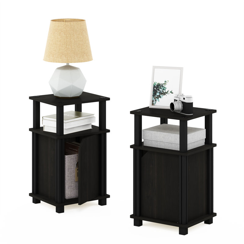 Ensemble de tables de bout avec rangement Margarida, Espresso, 2