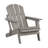 Grey Embossed Wood Grain Folding Adirondack Chair, Outdoor Patio Chair For Garden, Backyard & Poolside