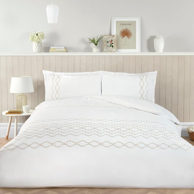 Cotton Blend Geometric Duvet Cover Set