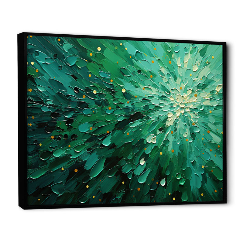 Décoration murale Emerald Euphoria II - Paysages abstraits, Reproduction avec cadre flottant, H 12 po x l 20 po, Noir