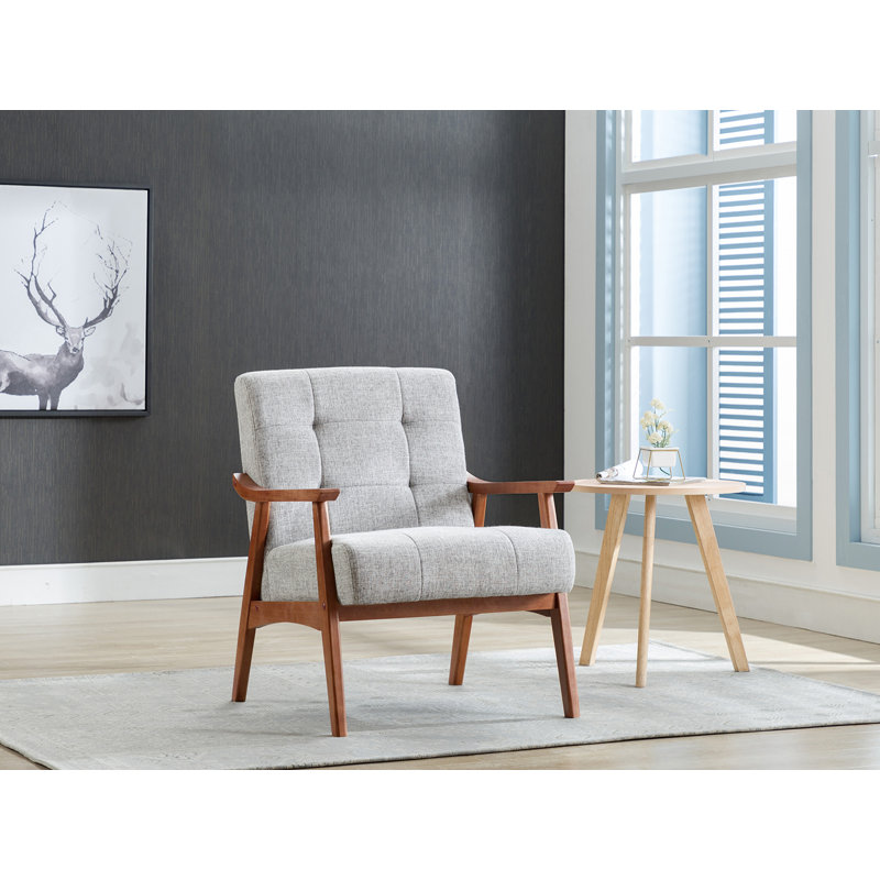 Upholstered Armchair, Light Grey