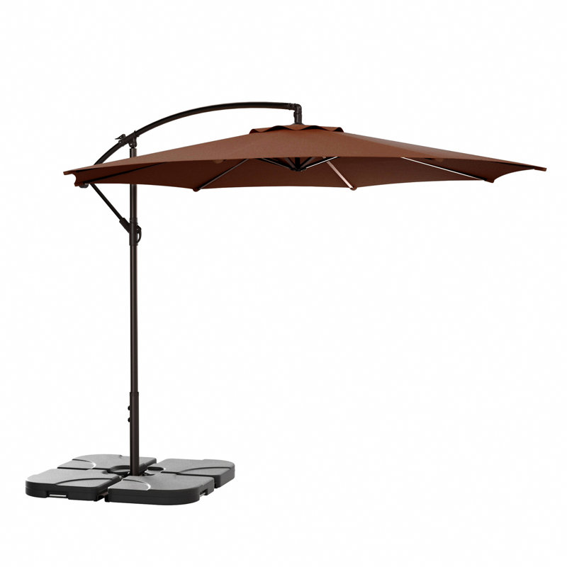 Parasol déporté Hartt de 3 m, Brun