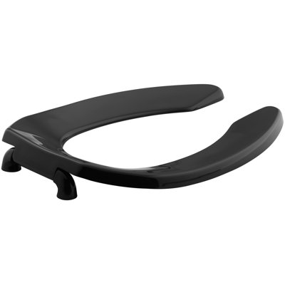 Lustra Elongated Toilet Seat with Check Hinge, In Black