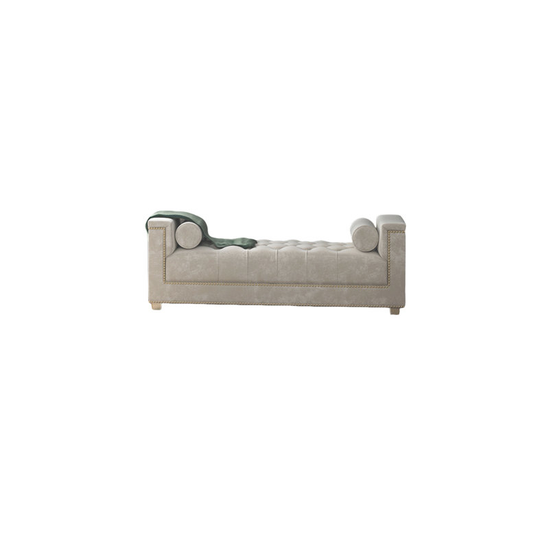 Velvet Upholstered Bench, 22.4" H x 70.86" W x 29.92" D