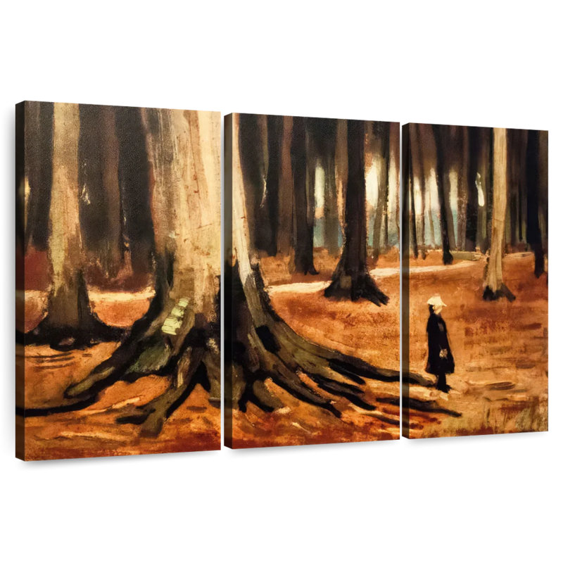 Fille dans les bois, 1882, H 32 po x l 50 po