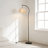 61" Arc Floor Lamp With Rotating Pendant Shade, Warm Light Bulb, And Foot Switch