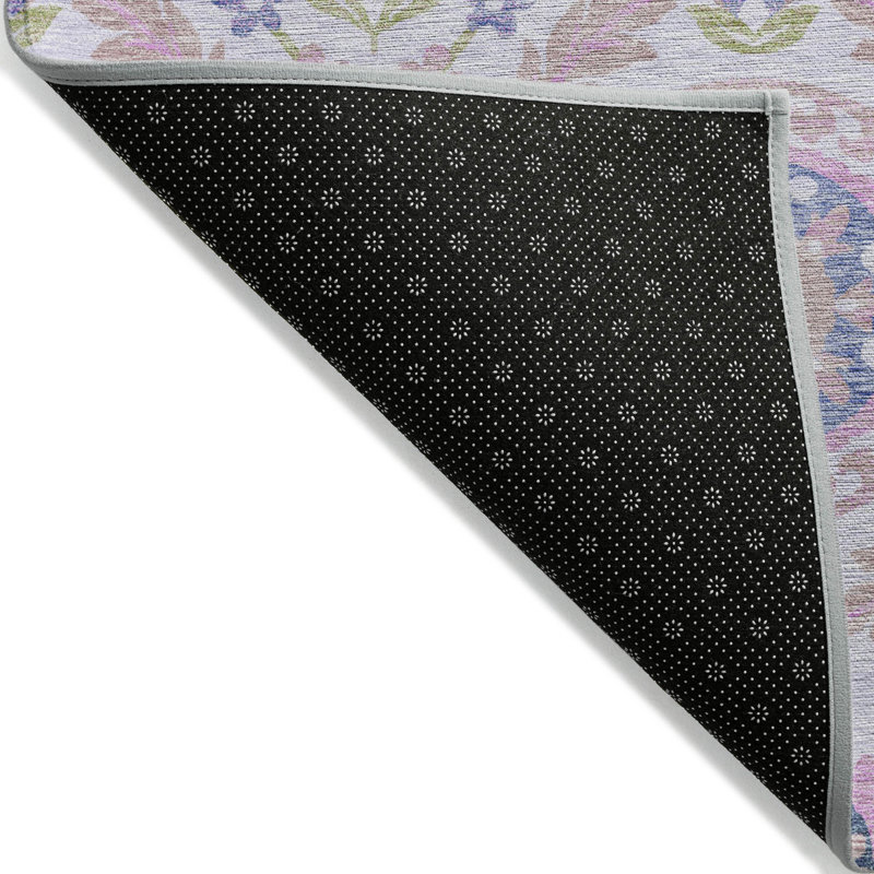 Tapis lavable à motif floral lavande et mauve 3 'X 5'