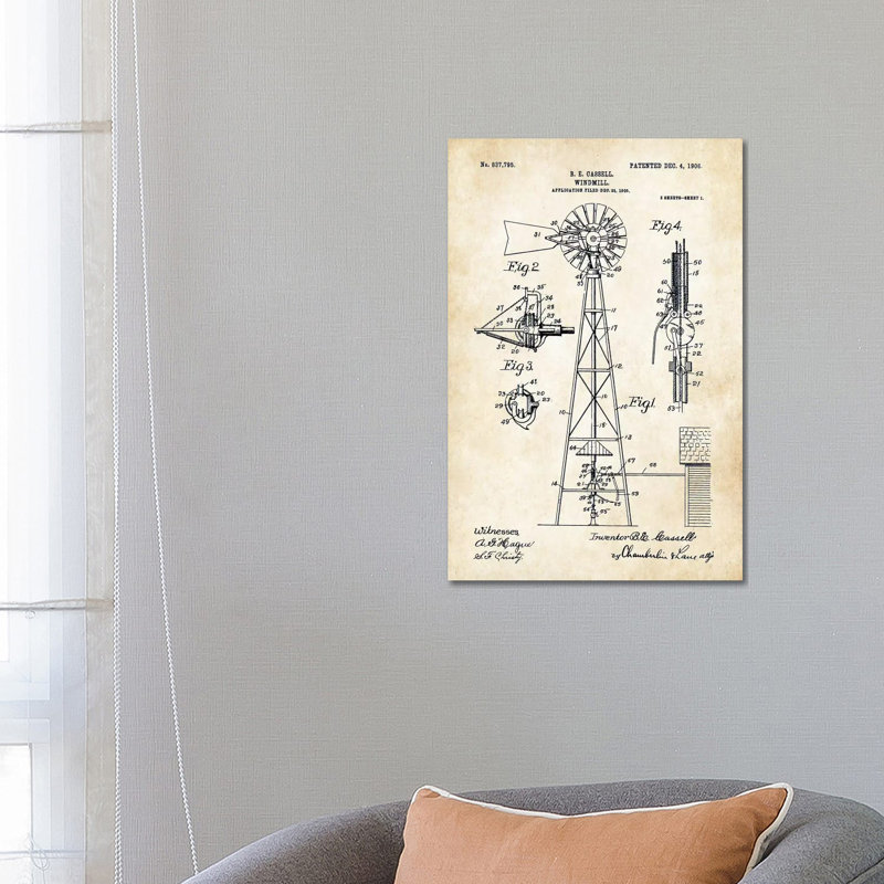 Windmill (1906) - Wrapped Canvas Print, 66.04 cm H x 45.72 cm W x 3.175 cm D