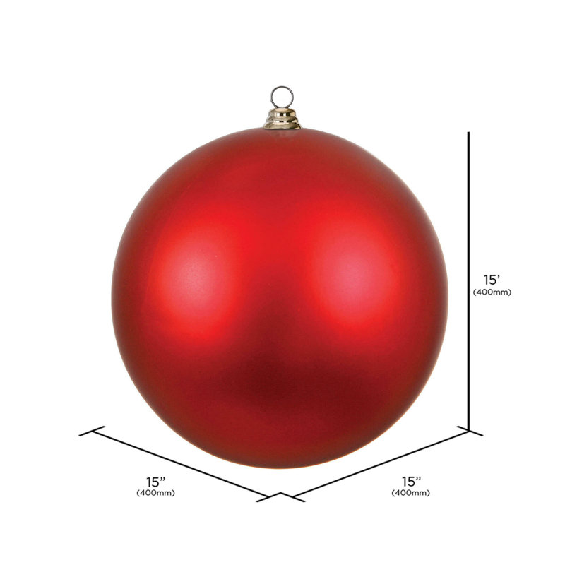 Ornement boule des Fêtes, Rouge, H 15,75 po x l 15,75 po x P 15,75 po