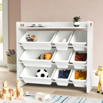 Large Kids' Storage Train Toy Organizer in White