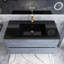 Ensemble de meuble-lavabo mural 48 po en contreplaqué gris avec lavabo à sable à quartz intégré