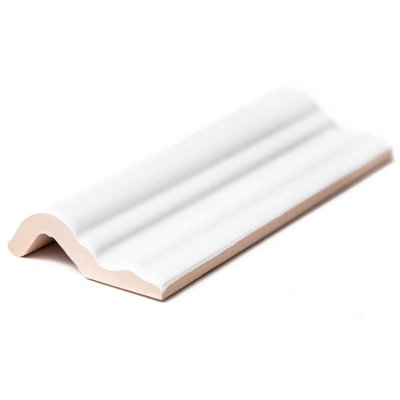 Blecker 2" x 6" White Glossy Ceramic Chair Rail
