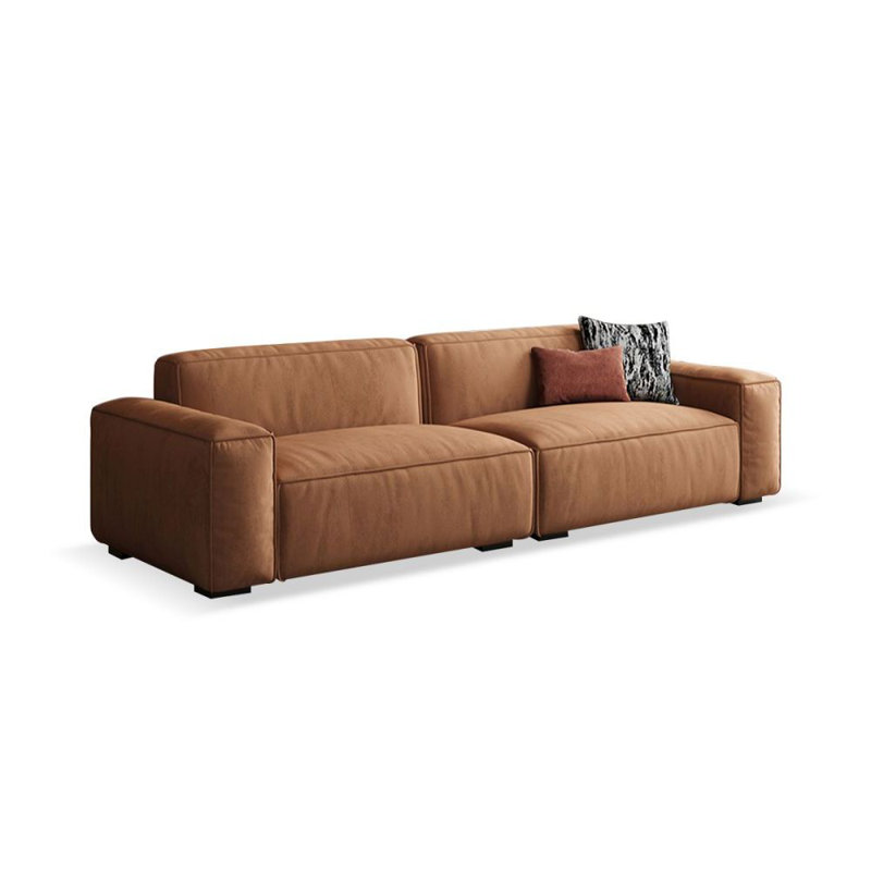 Canapé modulaire orange en polyester, H 28,74 po x l 94,49 po x P 38,58 po, 3, Orange