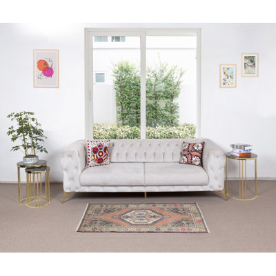 Tapis oriental rétro, tapis en laine de style tribal fait à la main
