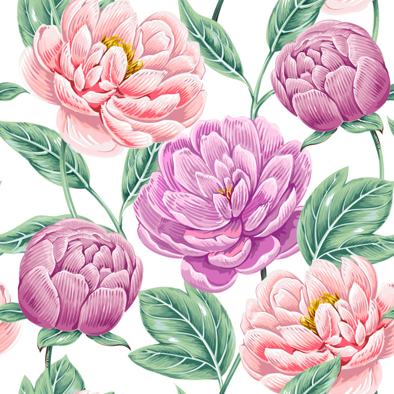 Peel & Stick Floral Wall Mural, 8.33" W x 8.33" L