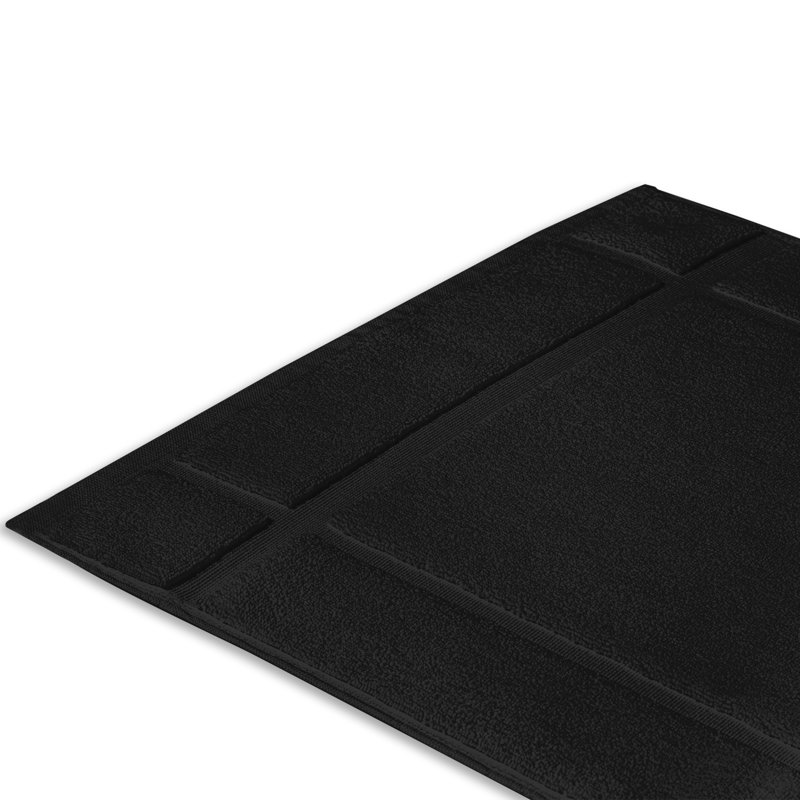 Tapis de bain - pour plancher de salle de bain - Très absorbant - Lavable à la machine, L 17 po x L 24 po, Noir