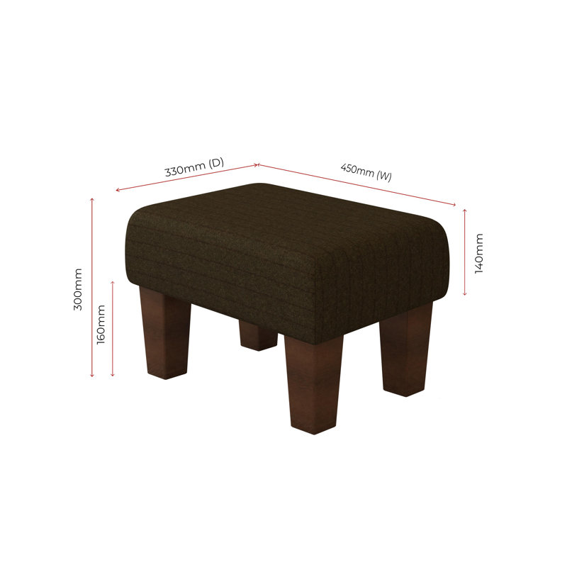 Autryville Wood Contemporary Leg - Pinstripe Wool, Cyprus Green, Mahogany