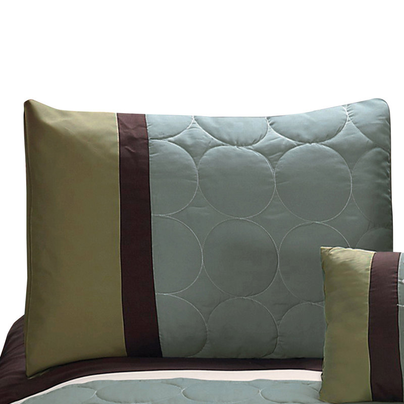 Green/Blue Microfiber 6 Piece Comforter Set, King Comforter + 5 Additional Pieces Included