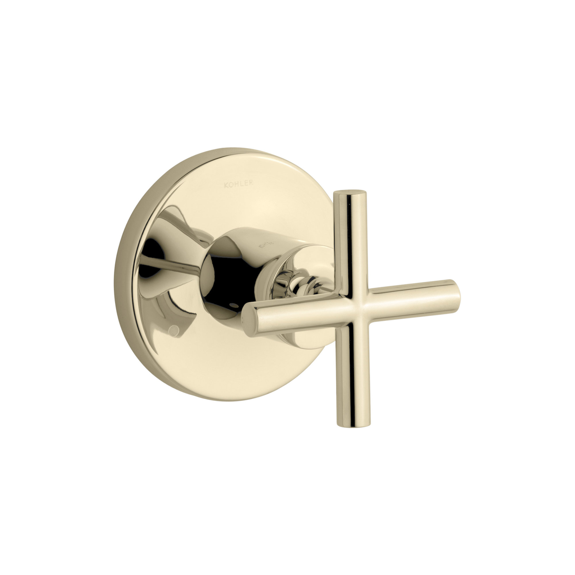 Purist Valve Trim with Cross Handle for Transfer Valve, Requires Valve, Vibrant French Gold