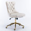 Fauteuil de bureau en velours avec base en métal A&A Furniture-339947773
