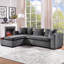 Canapé modulaire de 93,7 po avec canapé en L et compartiment de rangement en bois pour le salon, gris-129891936