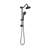 Matte Black 6 Inch Rain Shower Head with Handheld Shower Head - 5 Function Adjustable Height Bathroom Rain Shower System