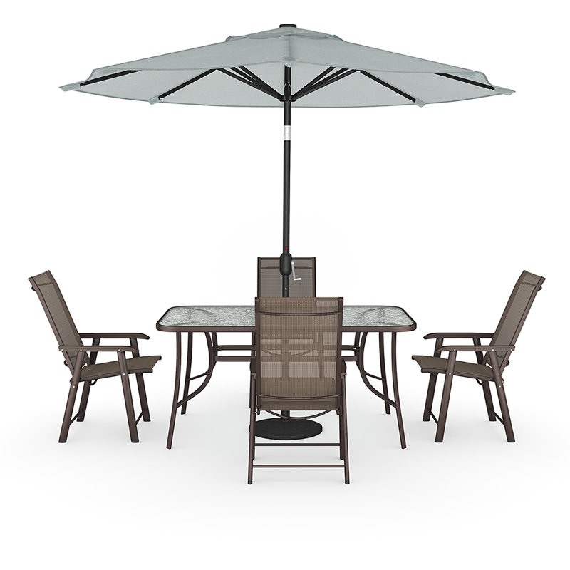Grace-Leigh Square Table Set, No, Black, 72cm H x 90cm W x 150cm L