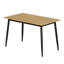 Table de salle à manger moderne minimaliste en panneau de fibres à densité moyenne, table de salle à manger élégante, table de salle à manger de cuisine, robuste et durable, facile à assembler, pieds en métal noir, convient pour 4 à 6 personnes, convient à la maison-171976557