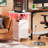 End Table with Charging Station Narrow Side Table Nightstand with LED Light, Bedside Table White