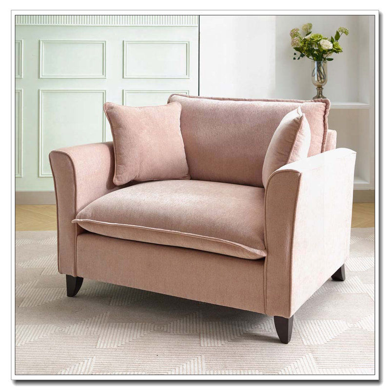 Fauteuil surdimensionné en chenille 46,9 po, Rose