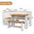 3-piece L-shaped Breakfast Nook Dining Set With Hidden Storage, Modern Wood Corner Dining Table And Bench Set For Small Spaces & Kitchen, Natural And White-1669800451