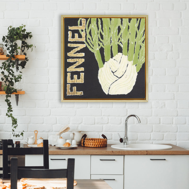 Cadre flottant en forme de légume-racine de Fenouil, design par Nancy Overton, H 25 po x l 25 po