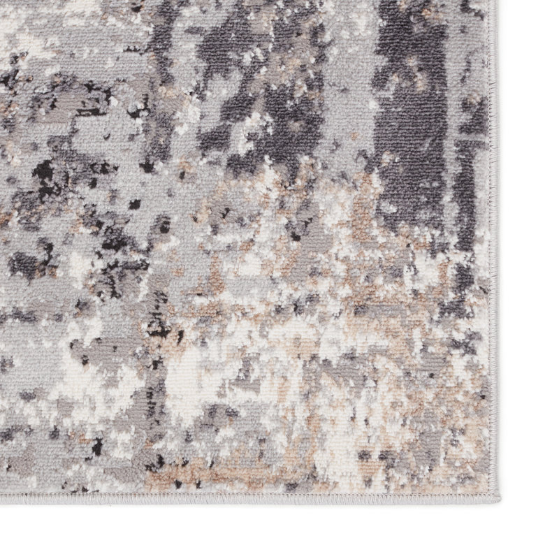 Tapis abstrait gris, Tapis de couloir 3 pi x 12 pi