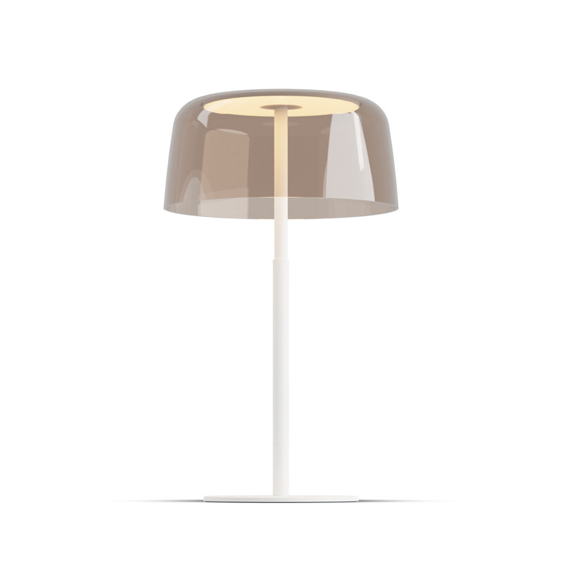 Yurei Desk Lamp, Matte White, Tea Brown