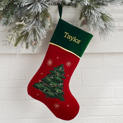 Traditional Christmas Tree Personalized Christmas Stocking