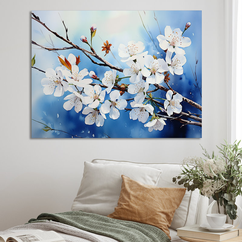 «Cherry Blossoms I» sur toile, H 30 po x l 40 po x P 1,5 po, Toile tendue