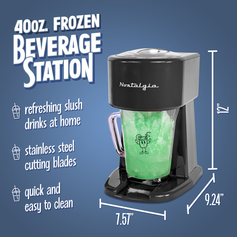 Nostalgia 40-Ounce Frozen Beverage Station, Black, Black