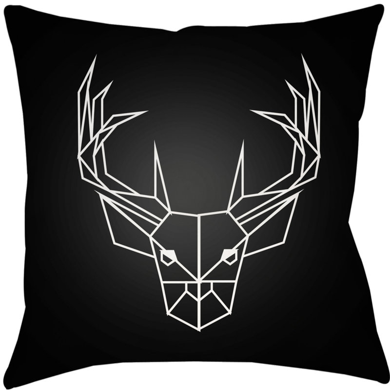  Geometric Caribou Indoor/outdoor Throw Pillow, 16" H x 16" W x 4" D
