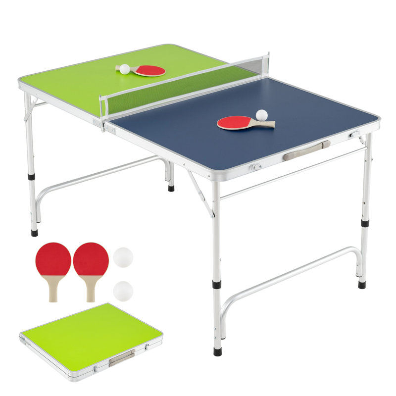 47" X 30" Mini Table Tennis Table With Adjustable Height For Indoor Outdoor