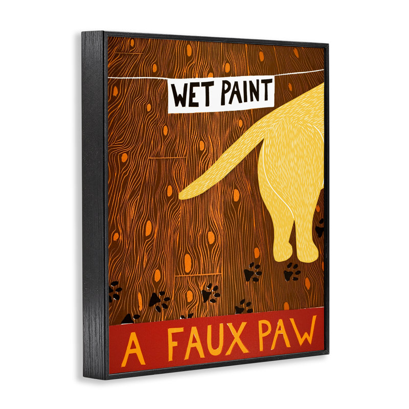 «Wet Paint», giclée encadrée par Stephen Huneck, Giclée encadrée noir minuit, H 30 po x l 24 po
