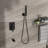 16 Inch Shower With Waterfall Tub Spout & Easy Installation - Oil Rubber Ceiling Mounted Three-Valve Diverter