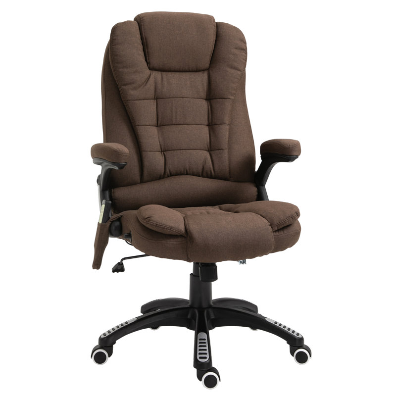 Fauteuil de bureau massant avec vibrations à 6 points, Brun