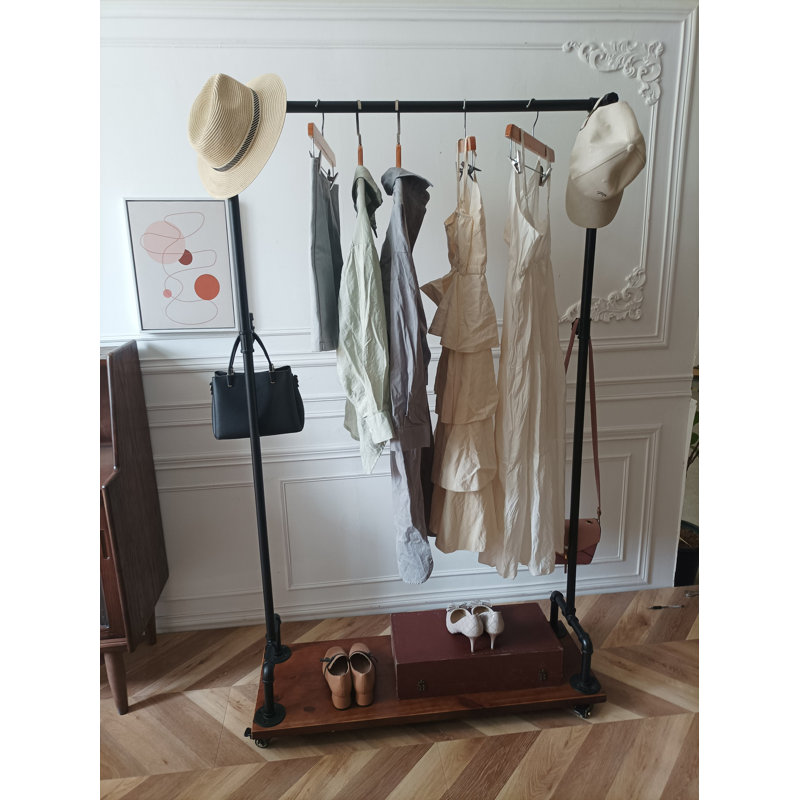 Angelinah 13.7'' Industrial Pipe Clothing Rack