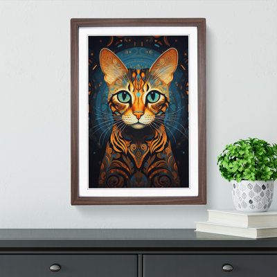 Bengal Cat Symbolism Art - Framed Print