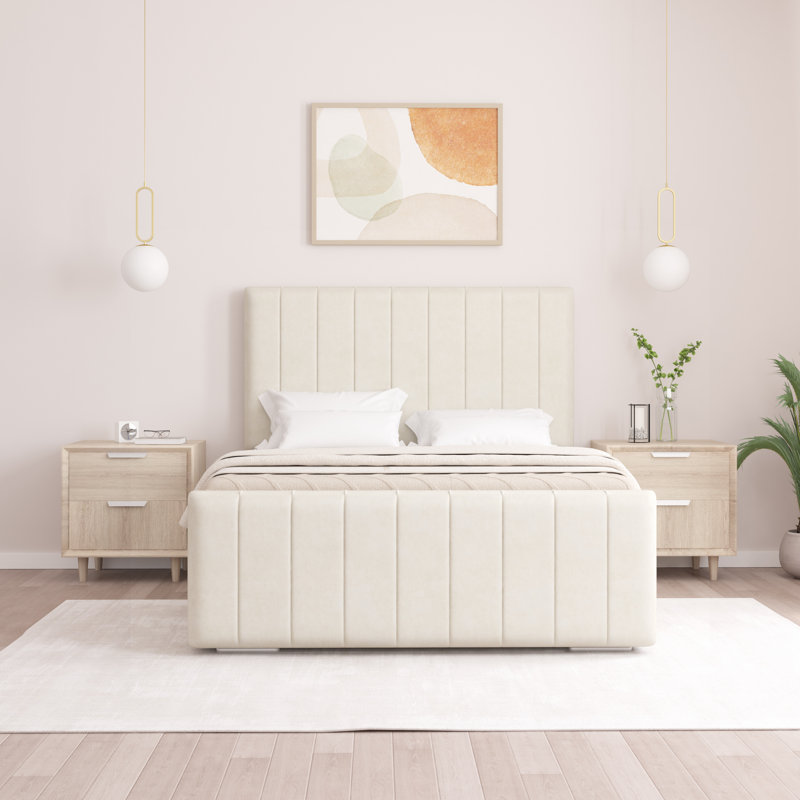 Scarlette Upholstered Bed Frame, Super King (6'), Cream